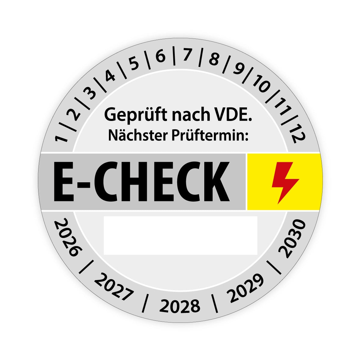 Prüfplaketten E-Check - Folie selbstklebend