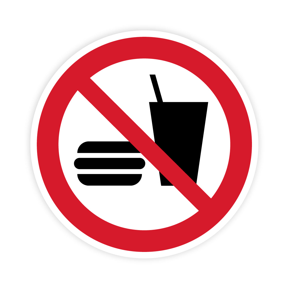 Verbotszeichen - Essen und Trinken verboten, P022, ASR/ISO, Folie selbstklebend