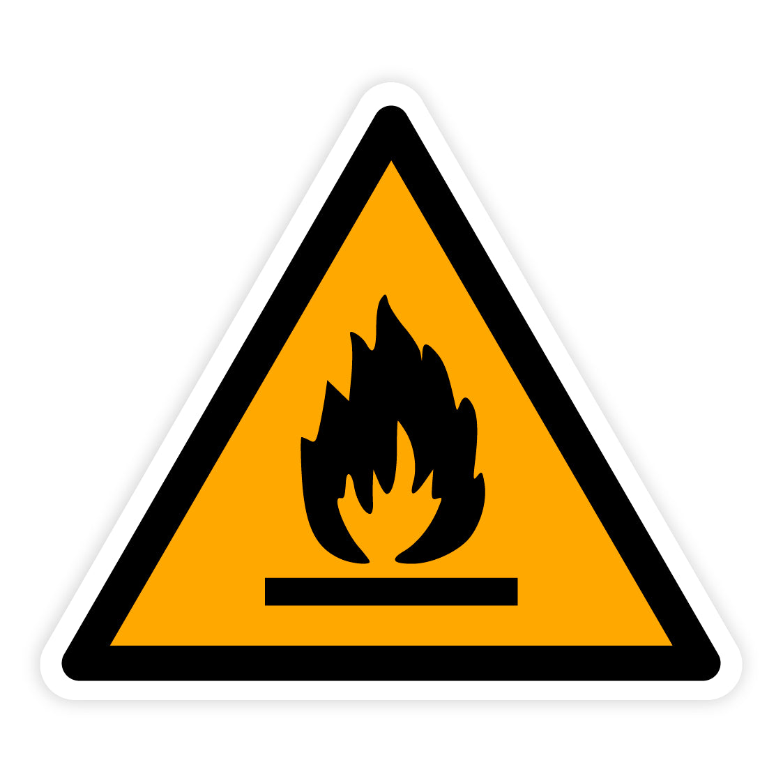 Warnzeichen - Warnung vor feuergefährlichen Stoffen, W021, ASR/ISO, Folie selbstklebend