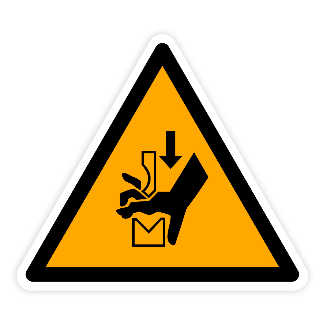 Warnzeichen - Warnung vor Quetschgefahr der Hand, W030, ASR/ISO, Folie selbstklebend