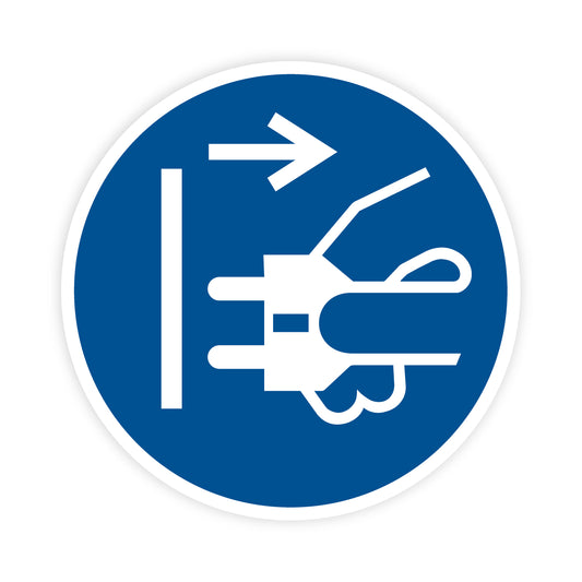 Gebotszeichen - Netzstecker ziehen, M006, ASR/ISO, Folie selbstklebend