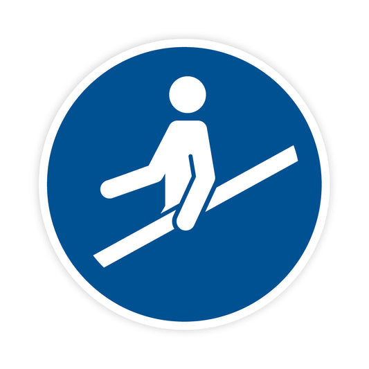 Gebotszeichen - Handlauf benutzen, M012, ASR/ISO, Folie selbstklebend