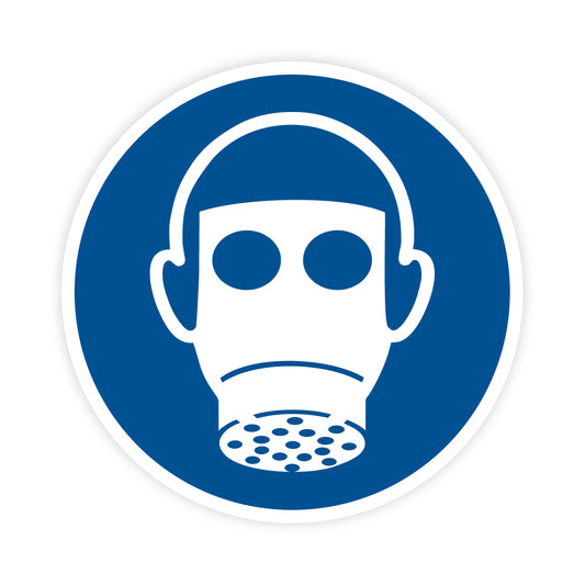 Gebotszeichen - Atemschutz benutzen, M017, ASR/ISO, Folie selbstklebend