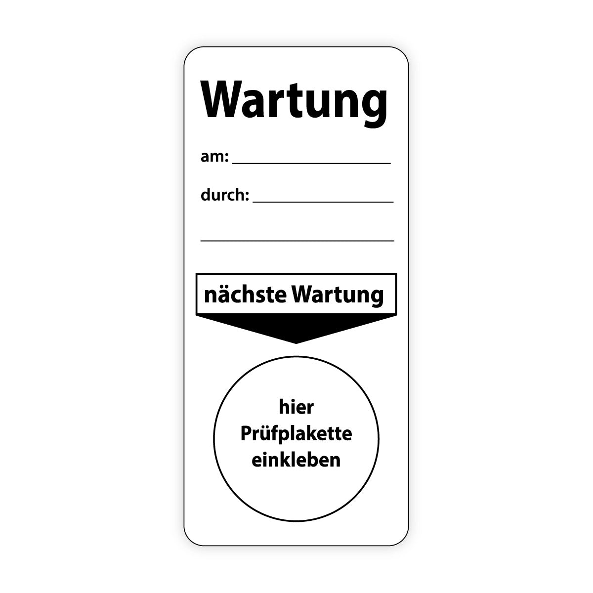 Prüfplaketten-Grundaufkleber - Wartung - Folie selbstklebend