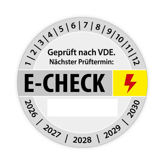 Prüfplaketten E-Check - Folie selbstklebend