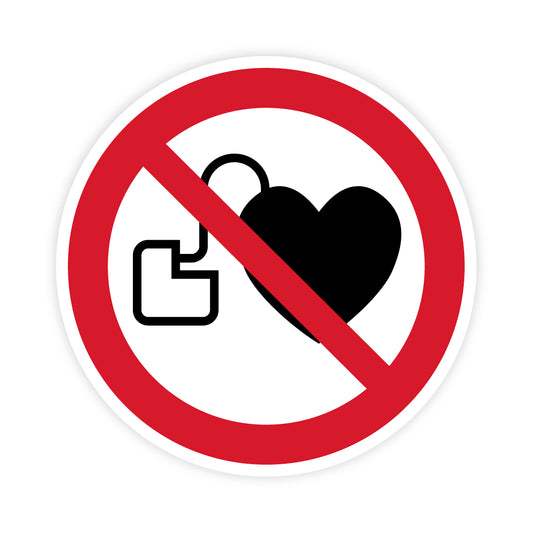 Verbotszeichen - Kein Zutritt für Personen mit Herzschrittmachern, P007 ASR/ISO, Folie selbstklebend