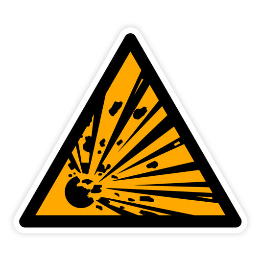 Warnzeichen - Warnung vor explosionsgefährlichen Stoffen, W002, ASR/ISO, Folie selbstklebend