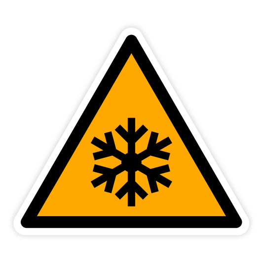 Warnzeichen - Warnung vor niedriger Temperatur/Kälte, W010, ASR/ISO, Folie selbstklebend