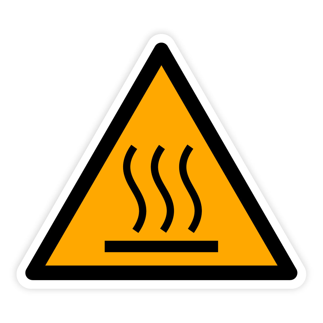 Warnzeichen - Warnung vor heißer Oberfläche, W017, ASR/ISO, Folie selbstklebend