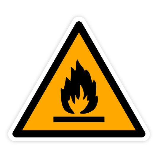 Warnzeichen - Warnung vor feuergefährlichen Stoffen, W021, ASR/ISO, Folie selbstklebend