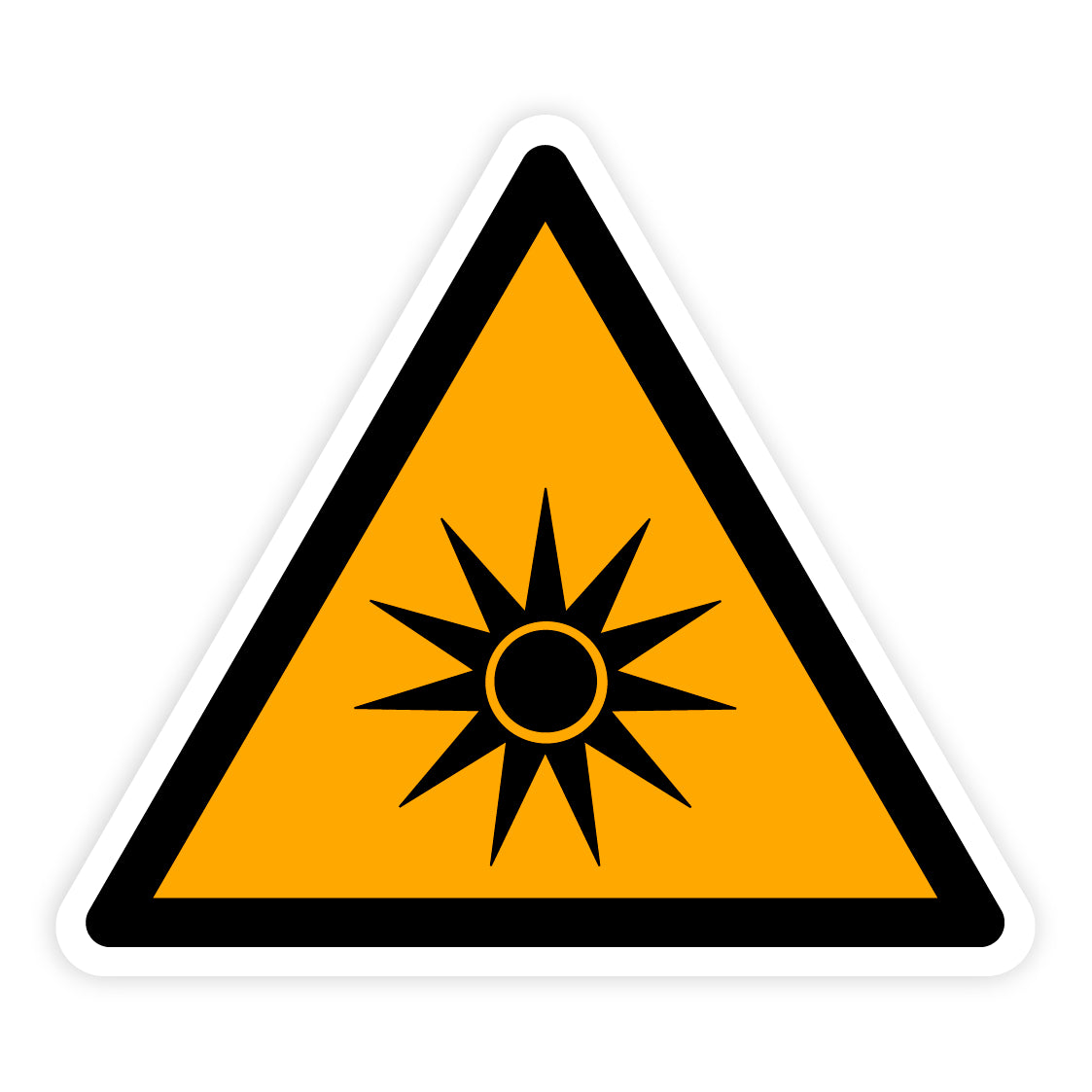 Warnzeichen - Warnung vor optischer Strahlung, W027, ASR/ISO, Folie selbstklebend