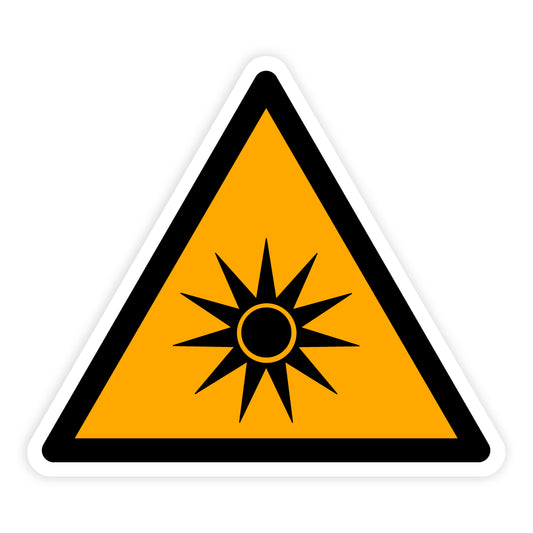 Warnzeichen - Warnung vor optischer Strahlung, W027, ASR/ISO, Folie selbstklebend