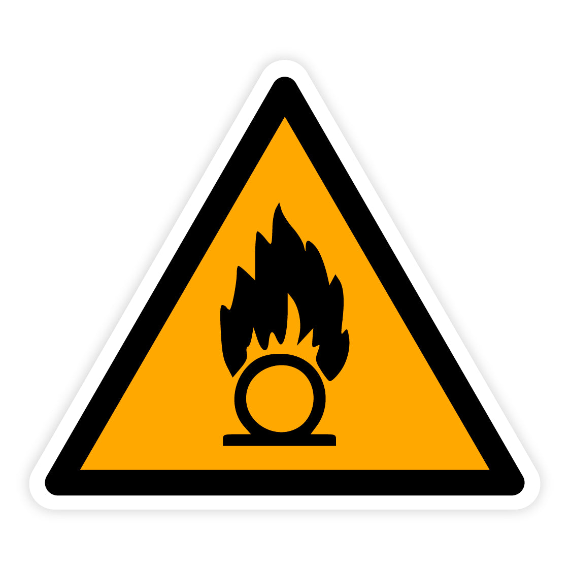 Warnzeichen - Warnung vor brandfördernden Stoffen, W028, ASR/ISO, Folie selbstklebend