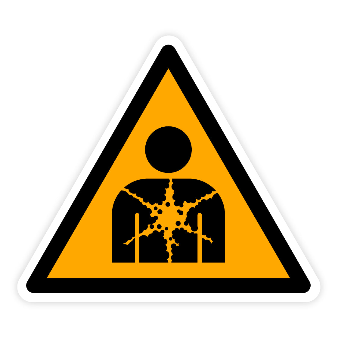 Warnzeichen - Warnung vor gesundheitsgefährdenden Stoffen oder Gemischen, W071, ASR/ISO, Folie selbstklebend