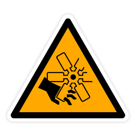 Warnzeichen - Warnung vor beweglichen Klingen, W088, ASR/ISO, Folie selbstklebend
