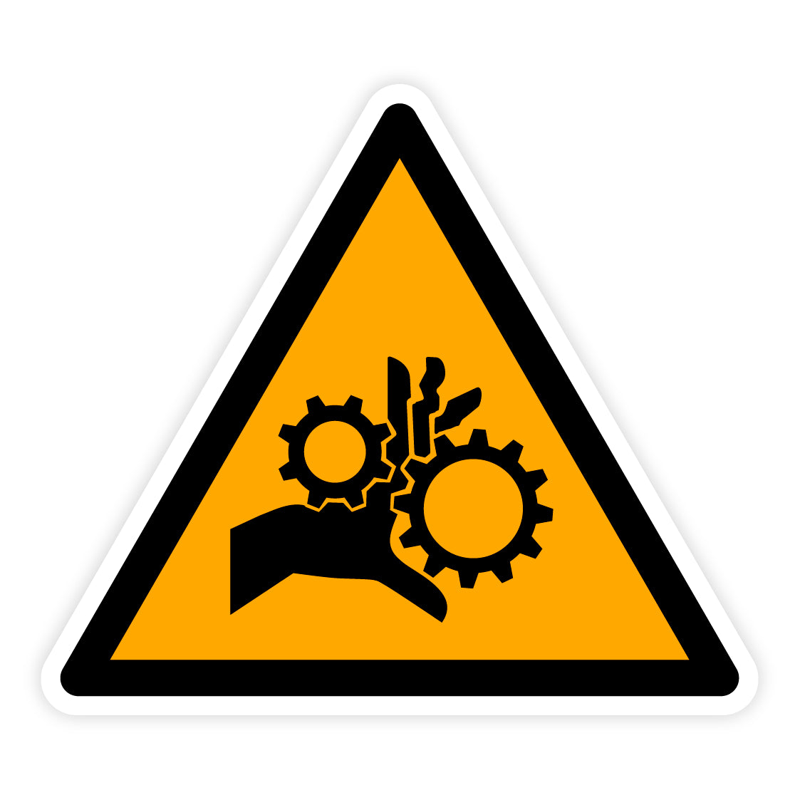 Warnzeichen - Warnung vor beweglichen Zahnrädern, W089, ASR/ISO, Folie selbstklebend